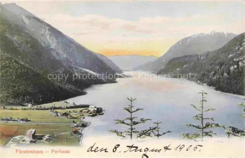 AK / Ansichtskarte Pertisau Achensee Tirol AT Panorama Blick ueber den See Hotel Fuerstenhaus