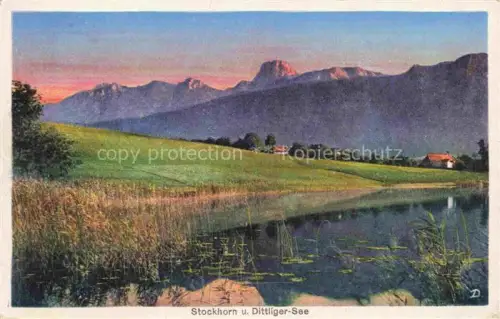 AK / Ansichtskarte Forst Laengenbuehl BE Partie am Dittliger See Blick gegen Stockhorn Berner Alpen