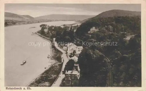 AK / Ansichtskarte ROLANDSECK Remagen Ahrweiler Rheinland-Pfalz Rheinpartie Fliegeraufnahme Feldpost