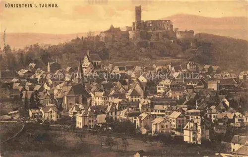 AK / Ansichtskarte Koenigstein  Taunus Panorama mit Schlossruine