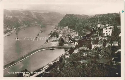 AK / Ansichtskarte St Goar Rhein Fliegeraufnahme mit Ruine Rheinfels