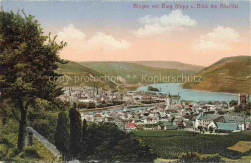 AK / Ansichtskarte Bingen Rhein Rheinland-Pfalz Burg Klopp mit Blick ins Rheintal
