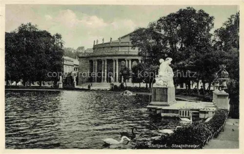 AK / Ansichtskarte STUTTGART  CITY Staatstheater Schwanenteich