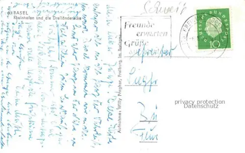 AK / Ansichtskarte BASEL BS Rheinhafen und die Dreilaenderecke