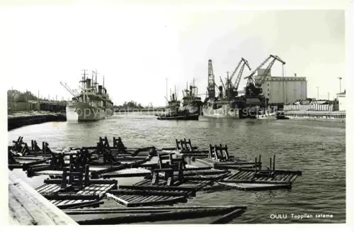 AK / Ansichtskarte Oulu Suomi Toppilan satama