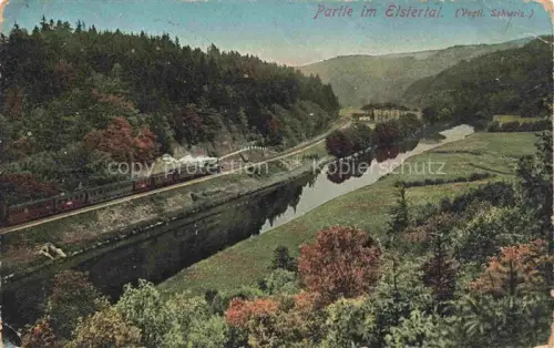 AK / Ansichtskarte Elstertal Elsterthal Plauen Vogtland Sachsen Panorama Bahnpartie