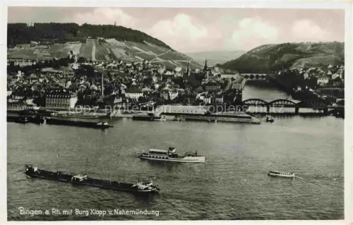 AK / Ansichtskarte Bingen Rhein Rheinland-Pfalz mit Burg Klopp und Nahemuendung