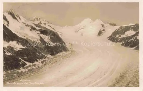 AK / Ansichtskarte Eggishorn 2927m Aletschgletscher VS mit Jungfraujoch