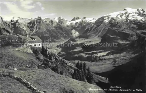AK / Ansichtskarte Engelberg  OW Brunnihuette mit Hahnen Spannoerter und Titlis