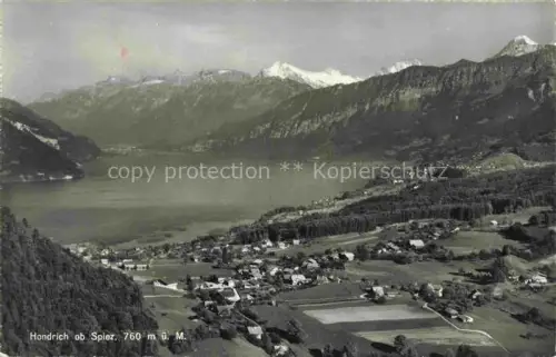 AK / Ansichtskarte Hondrich Spiez BE Fliegeraufnahme