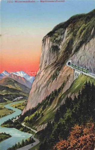 AK / Ansichtskarte Mittenwaldbahn MITTENWALD Bayern mit Martinswandtunnel