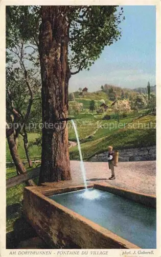 AK / Ansichtskarte GABERELL Foto Gaberell J. Nr. 10432 Fontaine du Village am Dorfbrunnen 