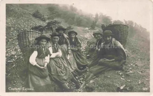 AK / Ansichtskarte Costume Ticinese Costumi Ticinese Trachten Costumes-- Frauen