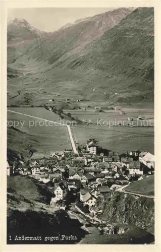 AK / Ansichtskarte Andermatt UR Panorama mit Furka
