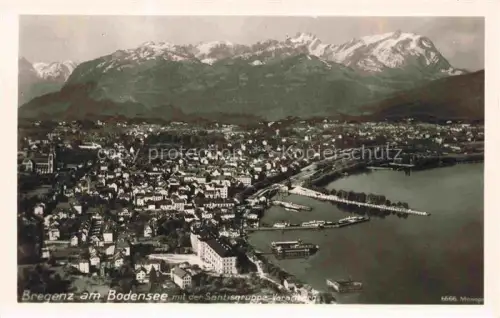 AK / Ansichtskarte BREGENZ Vorarlberg Bodensee Fliegeraufnahme mit der Saentisgruppe Vorarlberg