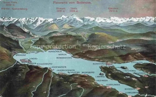 AK / Ansichtskarte KONSTANZ Bodensee BW Bodensee Panoramakarte