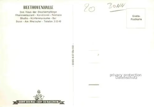 AK / Ansichtskarte BONN Rhein Beethovenhalle