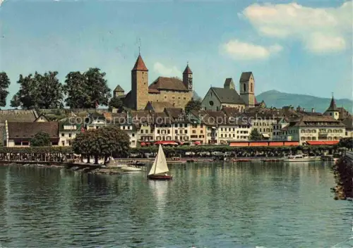 AK / Ansichtskarte Rapperswil -Jona Rapperswyl Zuerichsee SG Ansicht vom See aus Schloss Stadtpfarrkirche