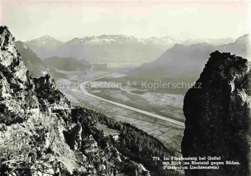 AK / Ansichtskarte Gaflei Liechtenstein Im Fuerstensteig mit Blick ins Rheintal