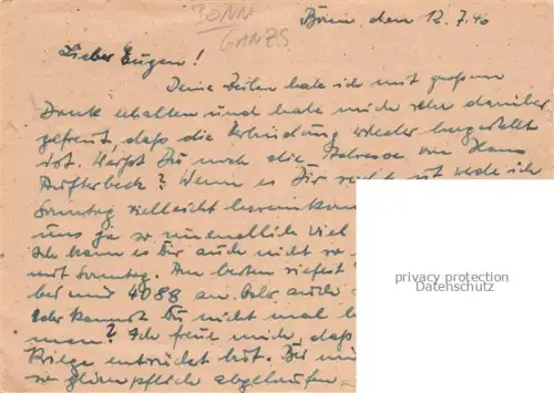 AK / Ansichtskarte BONN Rhein Korrespondenzkarte