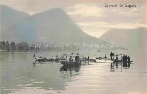 AK / Ansichtskarte Lago di LUGANO TI Bootspartien Seepanorama