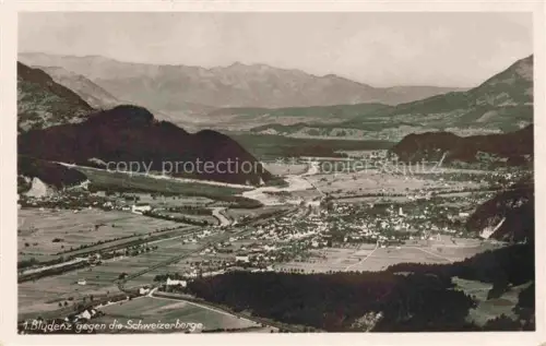 AK / Ansichtskarte Bludenz Vorarlberg AT Fliegeraufnahme mit Schweizer Bergen