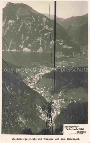 AK / Ansichtskarte Ebensee Traunviertel Oberoesterreich AT Salcherriegel Stuetze mit Ebensee und dem Eriekogel