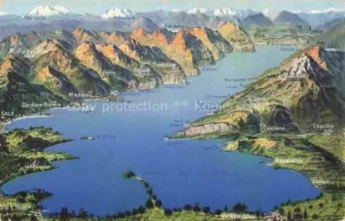 AK / Ansichtskarte Lago di Garda IT Panoramakarte