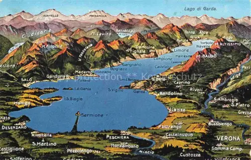 AK / Ansichtskarte Lago di Garda IT Panoramakarte