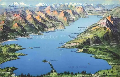 AK / Ansichtskarte Lago di Garda IT Panoramakarte