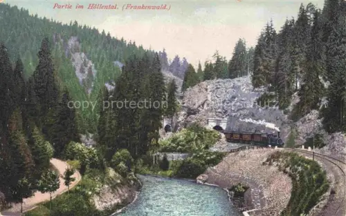 AK / Ansichtskarte Hoellental Frankenwald Marxgruen Bad Steben Hof Bayern Panorama Dampflok Tunnel