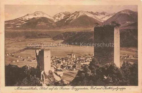 AK / Ansichtskarte Zirl Oberinntal Tirol AT Mittenwaldbahn Ruinen Fraggenstein Zirl Kalkkoegelgruppe