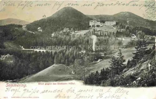 AK / Ansichtskarte Semmering Niederoesterreich AT Panorama mit Suedbahnhotel
