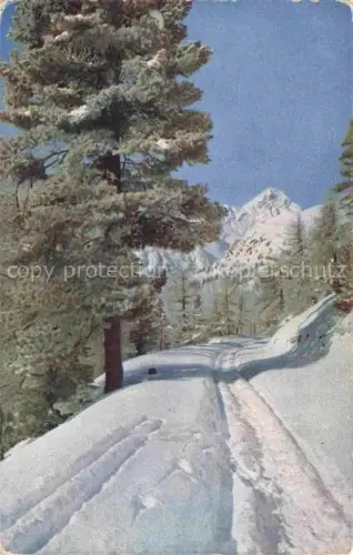 AK / Ansichtskarte Campfer St Moritz GR Winteridyll an der Strasse nach Campfer