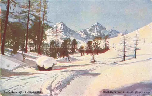 AK / Ansichtskarte St Moritz  SANKT MORITZ GR Ski Gelaende bei St Moritz