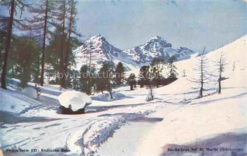 AK / Ansichtskarte St Moritz  SANKT MORITZ GR Ski Gelaende bei St Moritz