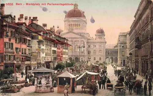 AK / Ansichtskarte BERN BE Marktplatz mit Parlamentsgebaeude