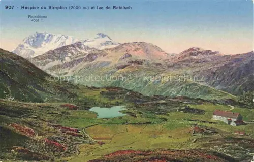 AK / Ansichtskarte Simplon Hospiz Brig VS Fletschhorn et lac de Rotelsch