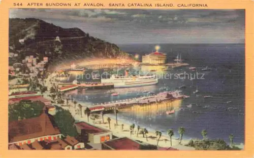 AK / Ansichtskarte Santa Catalina Island California USA After sundown at Avalon