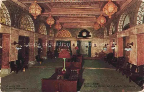 AK / Ansichtskarte CHICAGO  Illinois USA Main Lobby Congress Hotel and Annex