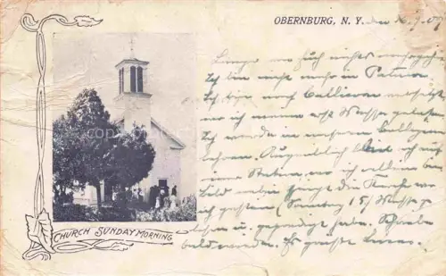 AK / Ansichtskarte Obernburg New York USA Church Sunday morning