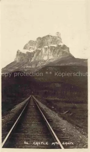 AK / Ansichtskarte Mount Banff Alberta Canada Castle Mount Banff Railway