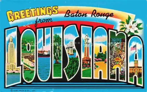 AK / Ansichtskarte Baton Rouge Louisiana USA Greetings Partial views Schriftzug