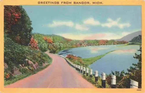 AK / Ansichtskarte Bangor Michigan USA Panorama Illustration