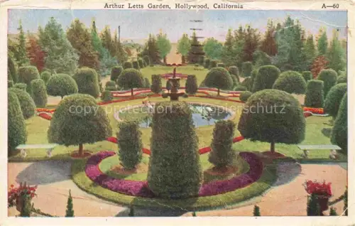 AK / Ansichtskarte HOLLYWOOD  Los Angeles California USA Arthur Letts Garden Illustration