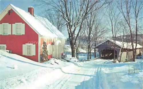 AK / Ansichtskarte Newbury Vermont Winter panorama Bedell Bridge