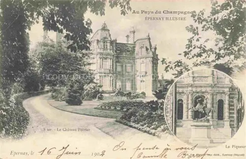 AK / Ansichtskarte EPERNAY 51 Marne Le Château Perrier Le Piqueur Statue