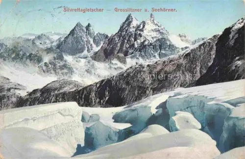 AK / Ansichtskarte Silvrettagletscher Silvretta GR Grosslitzner und Seehoerner 