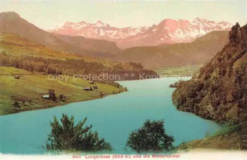 AK / Ansichtskarte Lungernsee Lungern Obwalden OW und die Wetterhoerner