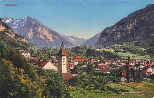 AK / Ansichtskarte Meiringen BE Panorama mit Kirche
